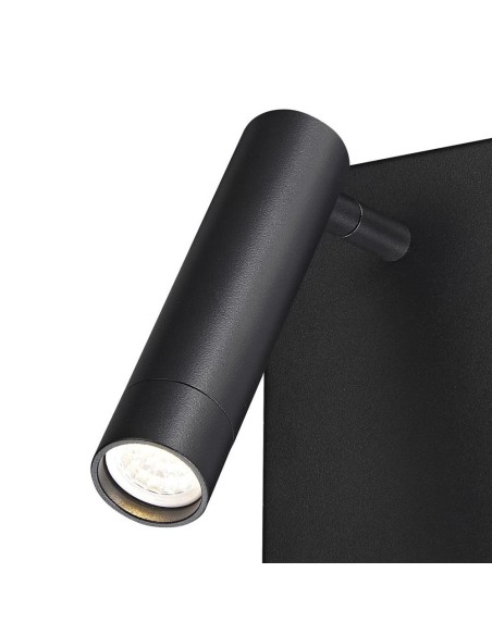 Application murale fine noire avec USB 1xG9