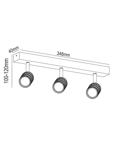 Adjustable White Ceiling Regulator 3 GU10-35 Bulbs