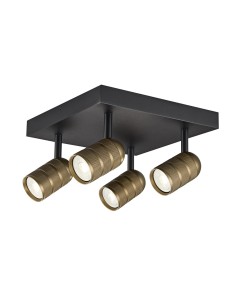 Adjustable Black and Gold Ceiling Plenum 4xGU10-35