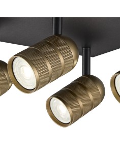 Adjustable Black and Gold Ceiling Plenum 4xGU10-35 2