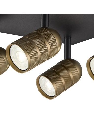Adjustable Black and Gold Ceiling Plenum 4xGU10-35
