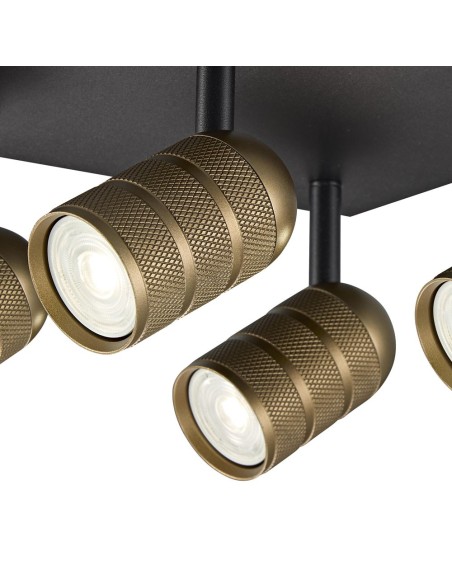 Adjustable Black and Gold Ceiling Plenum 4xGU10-35