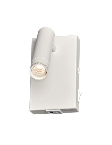 Slim White Wall Mount with USB 1xG9