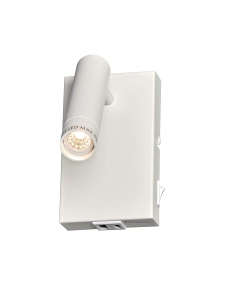 Slim White Wall Mount with USB 1xG9