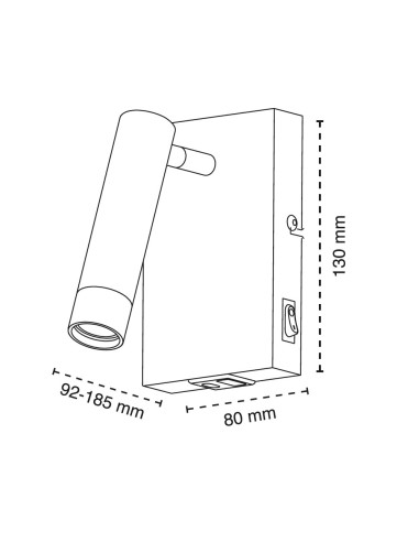 Slim White Wall Mount with USB 1xG9