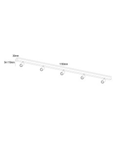 Slim Black Sanded Ceiling Gutter 5 G9 Lights 2