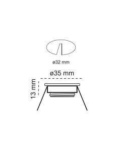 Round Fixed Mountable Fit 35 White 2