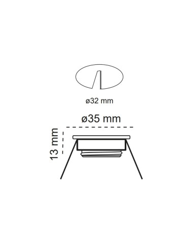 Round Fixed Mountable Fit 35 Chrome Matte
