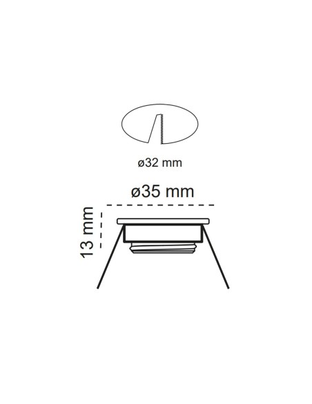 Round Fixed Mountable Fit 35 Chrome Matte