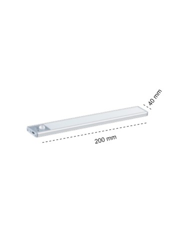 Linear LED Base Unit 1W 80Lm with Motion Sensor 20cm