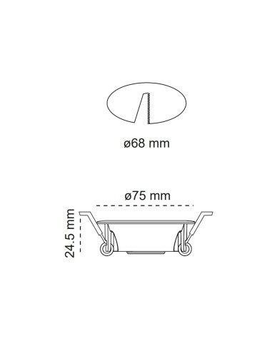 Round Swing Mountable Fit 75 White