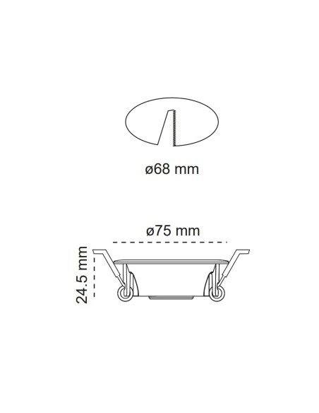 Round Swing Mountable Fit 75 White