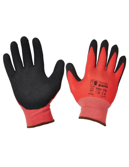 Nitrilhandschuh Sandy Rot/Schwarz T-7 mit elastischem Handgelenk