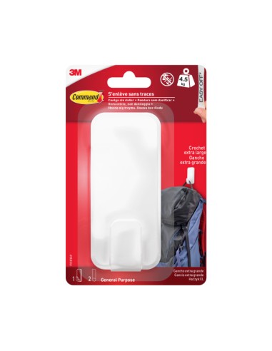 Grande percha Command bianca 4,5 kg con 1 gancio e 2 nastri