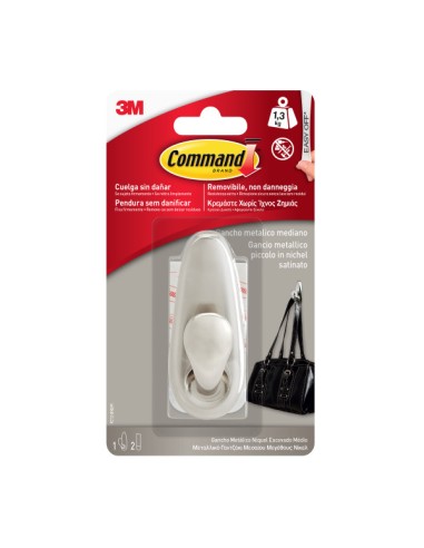 Medium nickel-plated command hook 1.3 kg