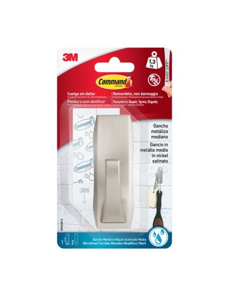 Command Nickel Medium Bath Hook 1.3 kg