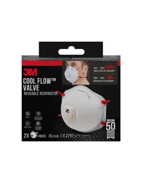 Reusable FFP3 Respiratory Mask for Particles 2 Units