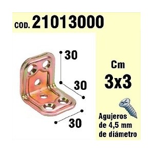 Suporte angular de madeira 30 x 30 x 30 mm.