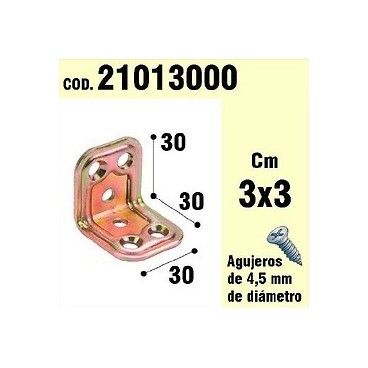Soutien Pour le Bois d'Angle 30 x 30 x 30 mm 21013000