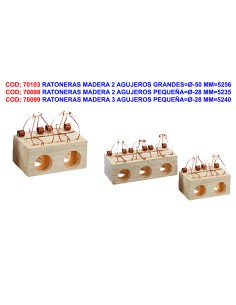 Dado in legno per mousepad con 3 fori 28 mm