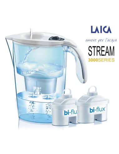 Wasserfilterkrug Stream 2,3 Liter weiß mit 2 Bi-Flux-Filtren