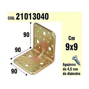 Suporte angular de madeira 90x90x90 mm.
