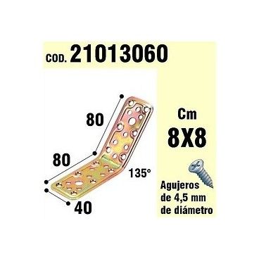 Supporto Per il Legno Angolo 40x80x80 mm / 135° 21013060