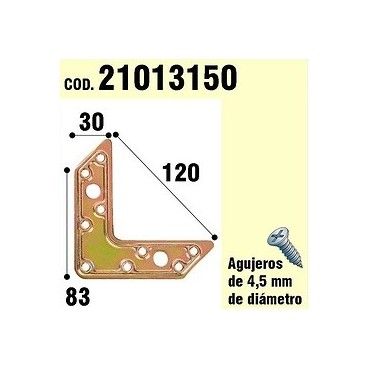 Support Pour Plaque de Bois en "L" Bicromatado 120 mm 21013150