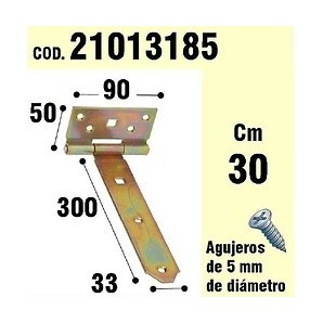 Soporte Para Madera Bisagra Bicromatado 300 mm. 2