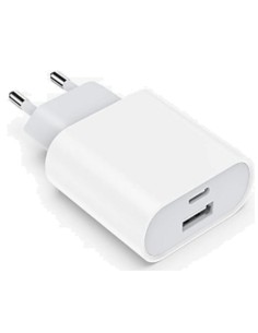 20 W Ladegerät mit weißem USB-A und USB-C-Anschluss