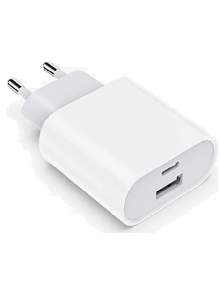 Caricatore da 20 W con uscita USB-A e USB-C bianco