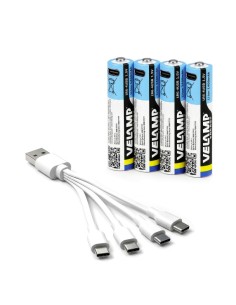 Pilas AA litio recargables USB-C 1400 mAh x4