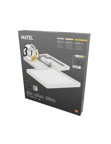 Panel LED Cuadrado Ajustable Blanco 300mm 24W 3CCT