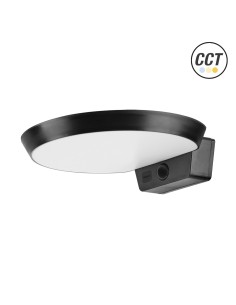 Aplique LED Solar Preto Redondo 6W CCT
