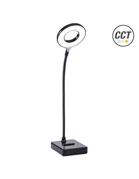 Lámpara LED Recargable Aro Negro CCT Korpass