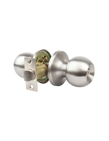 Round Nickel Matte Entry Knob 65mm Handlock