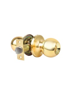 Office Round Brass Shiny Handlock 65mm
