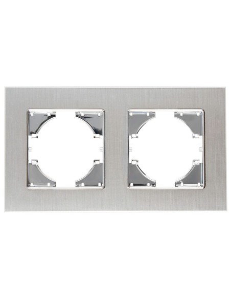 Onlex Horizontal 2-Element Aluminum Inset Frame Silver