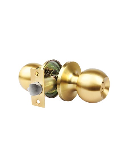 Round Entry Handlock Knob 65mm Matte Brass