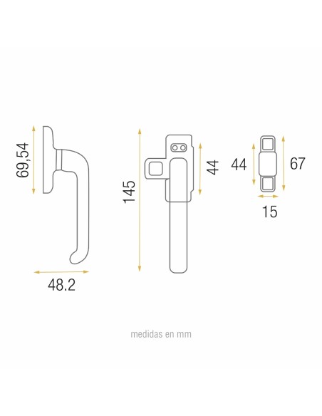 White Aluminum Right Pressure Latch Handle