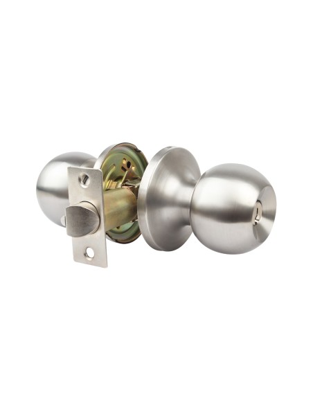 Office Round Handlock Knob 65mm Matte Nickel