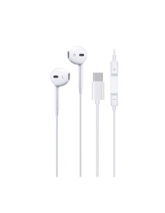 Casque filaire type-C blancs avec commande intégrée