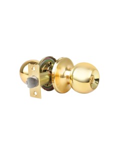 Round Handlock Entry Knob 65mm Brass Shiny