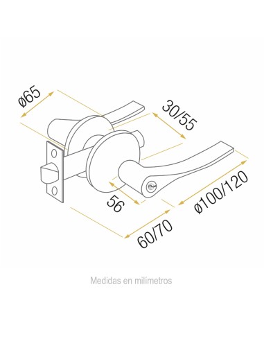 Handlock Entry Handle 65mm Matte Nickel