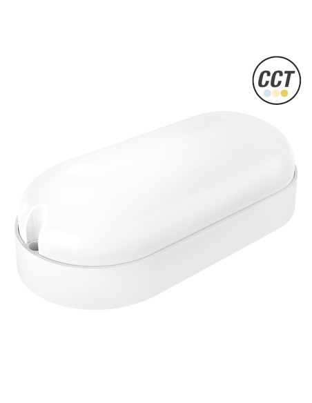 White Oval Matel Exterior LED Wall Pack 9W CCT