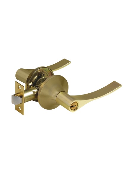 Handlock Entry Handle Lock 65mm Brass Matte