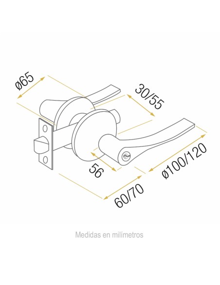 Maniglia Pomello Handlock 65mm Ottone Opaco