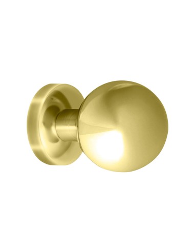 Round Pull Door Handle Handlock 70mm Brass Shine