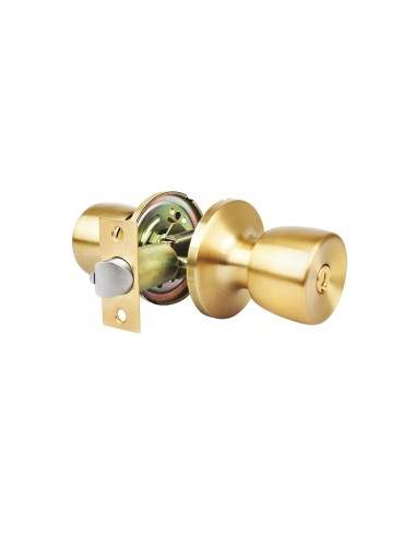 Office Handlock Tubular Handle 65mm Matte Brass
