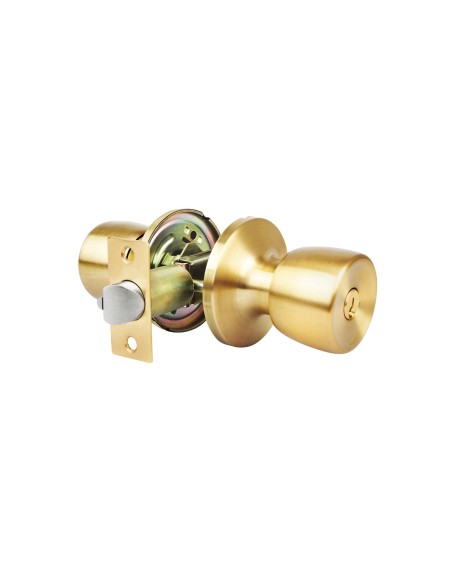 Office Handlock Tubular Handle 65mm Matte Brass